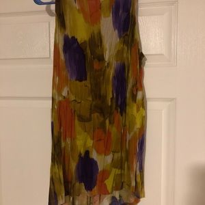 Multi colored dressy sleeveless scoop top